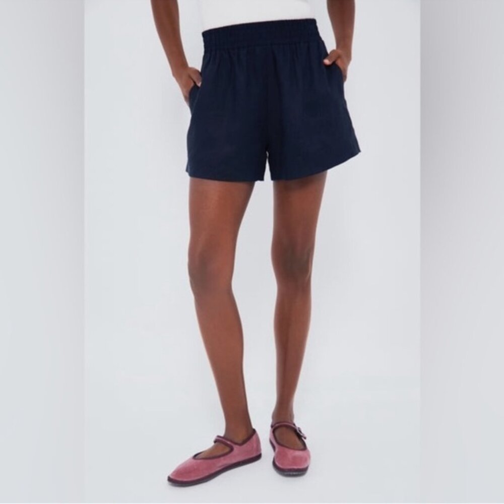 Tuckernuck India Hicks Eleuthera Shorts XL NWT Navy 100% Linen High Rise Summer